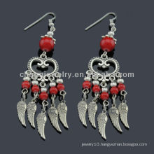 Handmade antique silver fashion Red stone Earrings Vners SE-011 Rdrop tassel earrings great